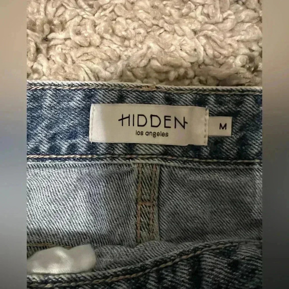 Asymmetrical jean mini skirt button fly Hidden brand Los Angeles size M (E107) - Picture 3 of 6